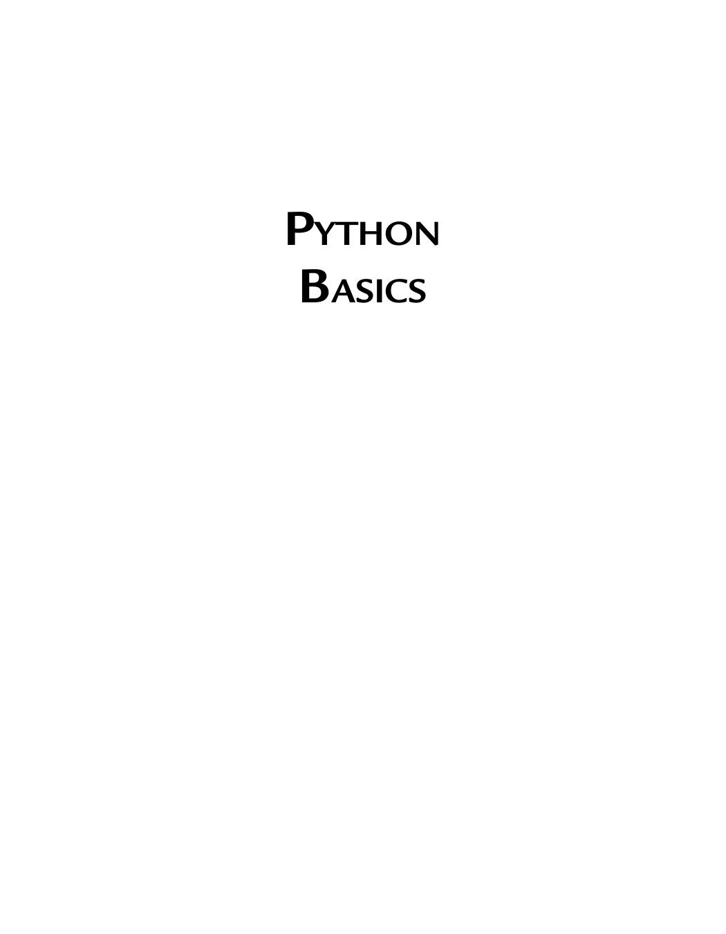 Python Basics: A Self-Teaching Introduction