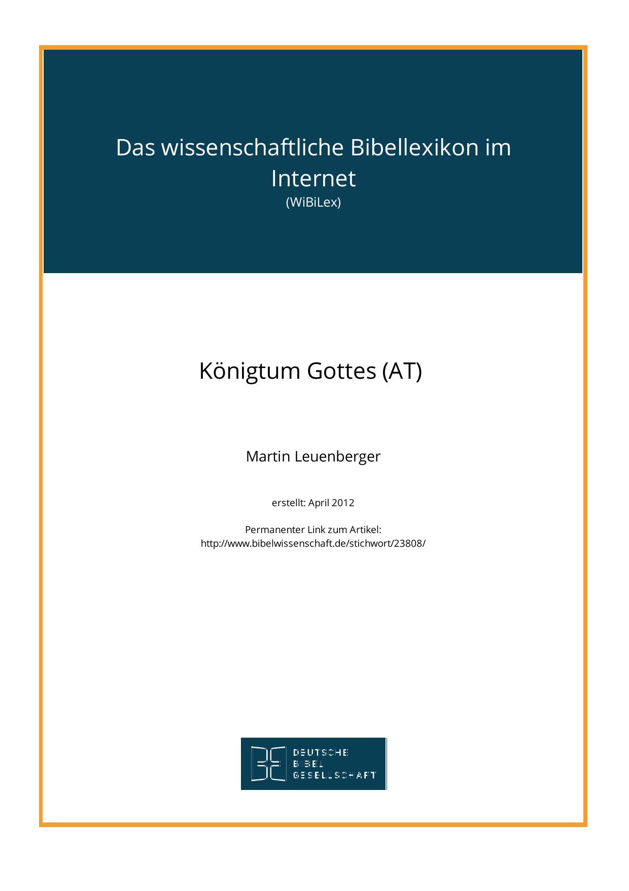 Königtum Gottes (AT)