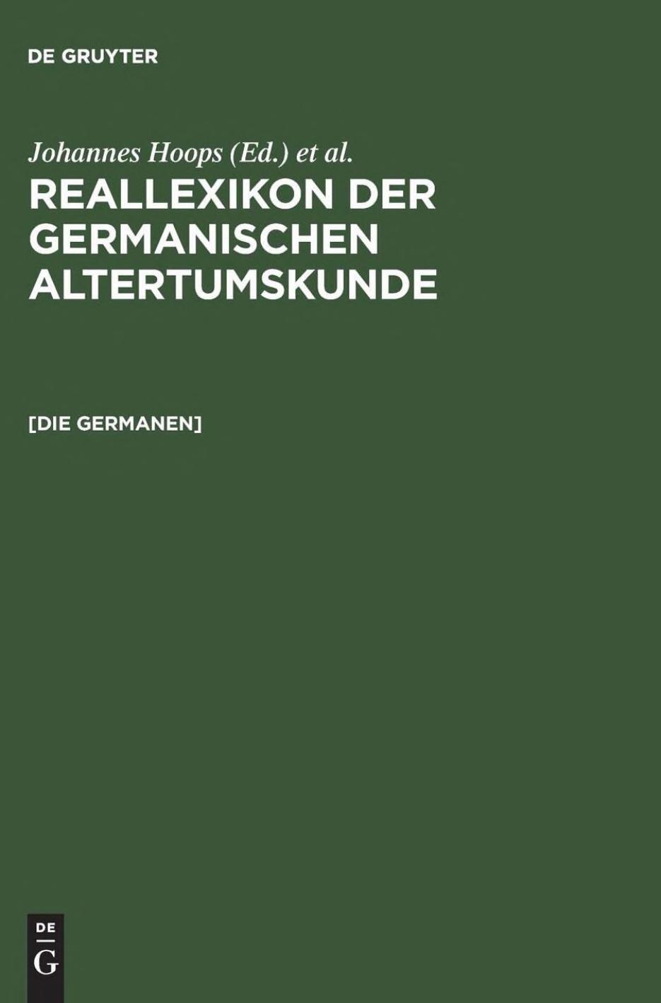 Reallexikon Der Germanischen Altertumskunde