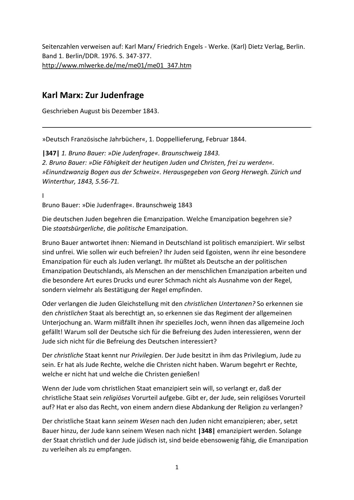 Zur Judenfrage