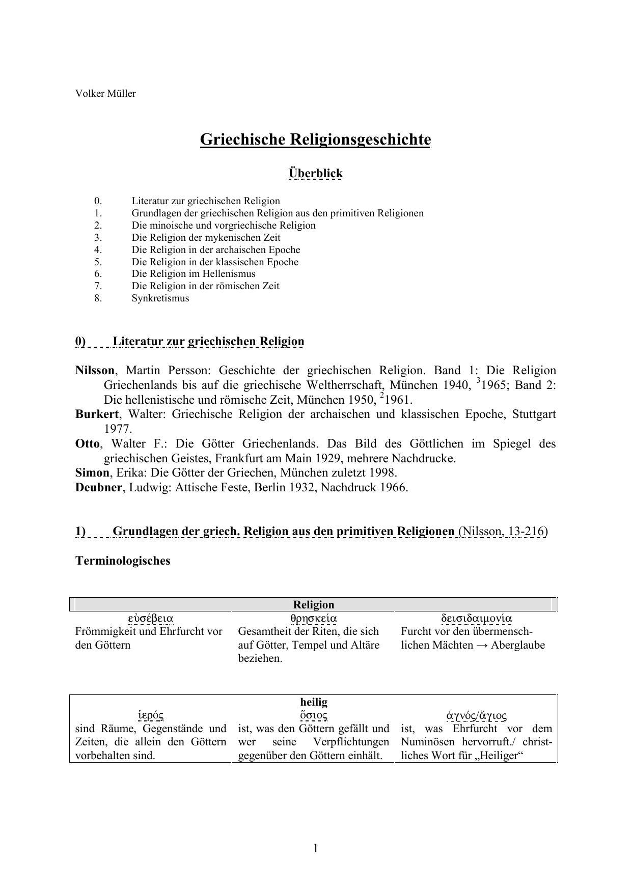 Griechische Religionsgeschichte
