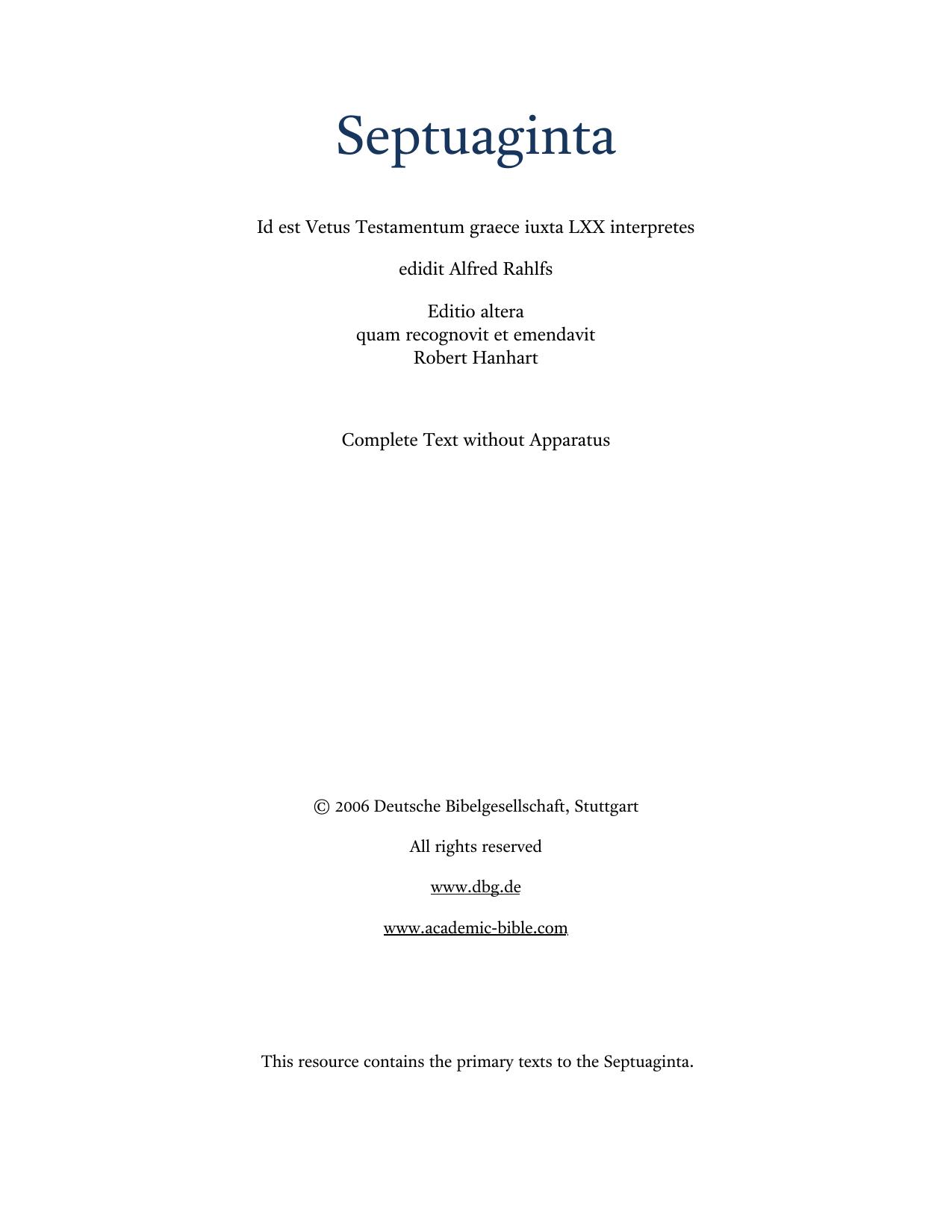 SEPTUAGINTA